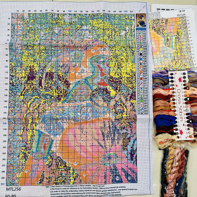 Tranh thêu kín Nữ hoàng ai cập cổ đại, KT 60 x 80 cm