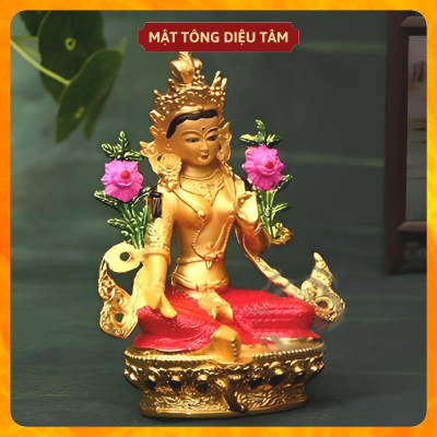 Tượng phật tara xanh thờ cúng mật tông Tây Tạng , tượng phật để ô tô
