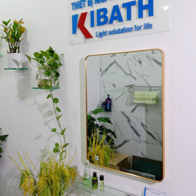 Gương Soi Kibath Chữ Nhật Bo 4 Góc Khung Viền Nhôm Sơn Tĩnh Điện, KB-138
