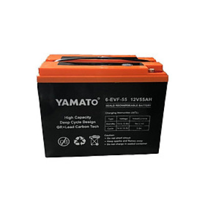 Ắc Quy Xe Máy Điện YAMATO 6-EVF-55 12V-55AH, acquy dùng cho Xe Điện, Năng Lượng Mặt Trời