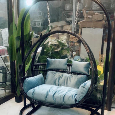 Xích đu đôi family chất liệu khung sắt mây nhựa cao cấp juno sofa