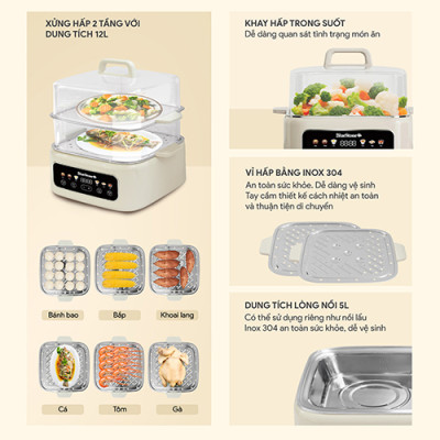 Nồi hấp đa năng Bluestone MPB-7238 - Hàng chính hãng