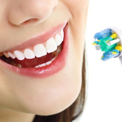 Cho máy Oral B Braun, bộ 4 Đầu Bàn Chải đánh răng điện thay thế MIHOCO EB25-P New Floss Action, đánh tan mảng bám, cao răng, làm sạch vết ố