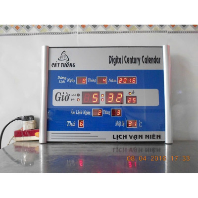 Đồng Hồ LED Vạn Niên Treo Tường Cao Cấp – Có Lịch Âm,  Sang Trọng, 40x30cm Chuẩn Phong Thủy