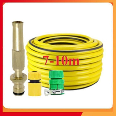 Bộ dây vòi xịt nước rửa xe, tưới cây . tăng áp 3 lần, loại 7m, 10m 206587 cút sập, nối PE 