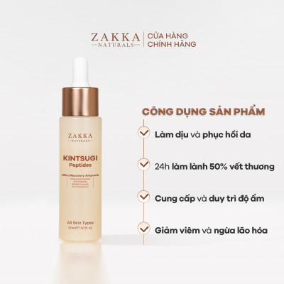 Tinh Chất Phục Hồi Chuyên Sâu Độ Ẩm & Lành Tổn Thương Zakka Naturals Kintsugi Peptides Ultra Recovery Ampoule 30ml