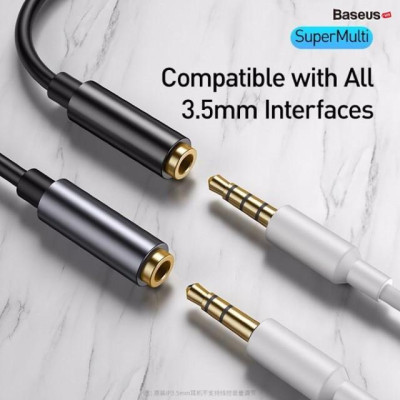 Đầu chuyển Type C sang Audio AUX 3.5mm Baseus chính hãng L54 (Type-C Male to 3.5mm Female Adapter, built-in DAC, 24-bit/48kHz)