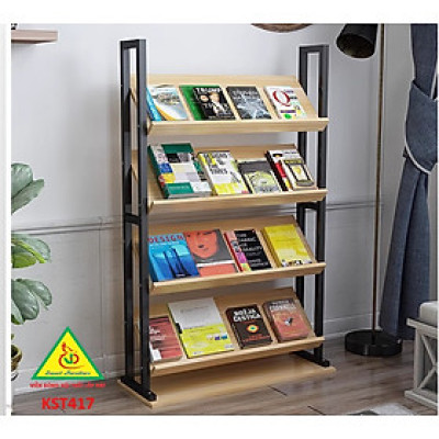 Kệ trưng bày sản phẩm, hàng hóa , kệ trang trí khung sắt mặt gỗ KST417- Nội thất lắp ráp Viễn Đông Adv
