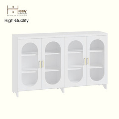 HAPPY FURNITURE , Tủ lưu trữ 4 cửa kính - CHEVY, TLT_048 , 160cm x 40cm x 98cm DxRxC