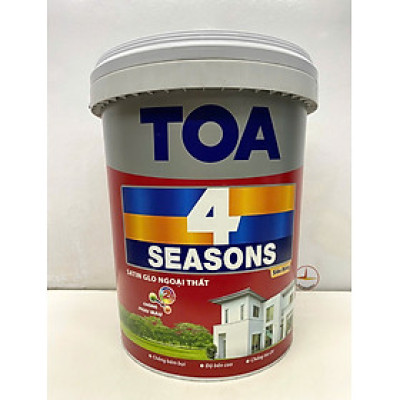 Sơn nước ngoại thất cao cấp TOA 4 Seasons Satin Glo siêu bóng màu vàng 8522 _ 18L