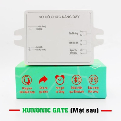 Bộ điều khiển cổng tự động Hunonic Gate điều khiển từ xa bằng điện thoại qua Wifi + Bluetooth hàng Việt Nam sản xuất.