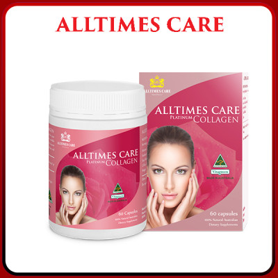[TẶNG 1 LY SỨ] Thực phẩm bảo vệ sức khỏe hỗ trợ làm chậm quá trình lão hóa da ALLTIMES CARE PLATINUM COLLAGEN - Hộp 60 viên