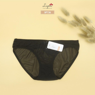 Quần Lót Nữ Ren Họa Tiết Nổi Phối Lưới Cạp Vừa LUPERI LU3QL736 Dáng Bikini Mềm Mịn Co Giãn Không Lằn Mông Khử Mùi