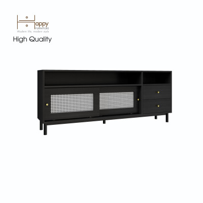 [Happy Home Furniture] ROTAN, Tủ lưu trữ 2 cánh lùa - 2 ngăn kéo - chân sắt, 160cm x 30cm x 64cm ( DxRxC), TCL_032