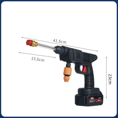 Máy Rửa Xe Mini Áp Lực Cao Dùng Pin Cầm Tay Rửa Xe Gia Đình Tưới Cây 48V 2 Pin