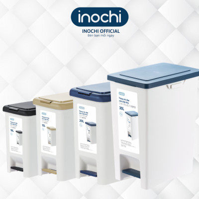 [Loại Kèm Ruột] Thùng rác đạp chữ nhật Hiro 10L (Tặng kèm Sticker) - Chính Hãng INOCHI