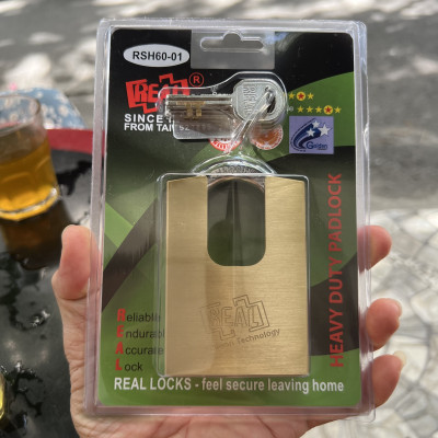 RSH60-01 Ổ khóa chống cắt vuông Real đồng thau 60mm