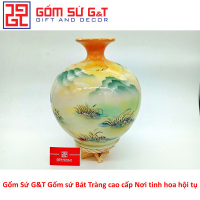 Bóng hút tài lộc mã đáo thành công vẽ vàng kim Gốm Sứ G&T