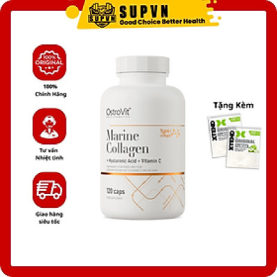 Ostrovit Marine Collagen Hyaluronic Acid + Vitamin C (120 Viên) Làm Đẹp Da Bổ Sung Collagen Cho Da Chính Hãng