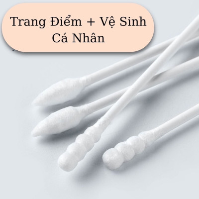 Dụng cụ trang điểm làm đẹp sức khỏe - Set hộp 200c tăm bông ráy tai lớn cao cấp với 2 đầu tăm thiết kế hình dáng khác nhau làm sạch sâu bên trong , phù hợp cho mọi người