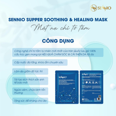 Mặt nạ giấy dưỡng trắng da Sennio Super Soothing & Healing Mask dưỡng ẩm, phục hồi da 23 ml SNO 822