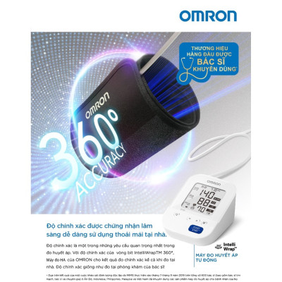 Máy Đo Huyết Áp Bắp Tay Omron HEM-7156T Có Kết Nối Bluetooth + Tặng Kèm Adapter Thường