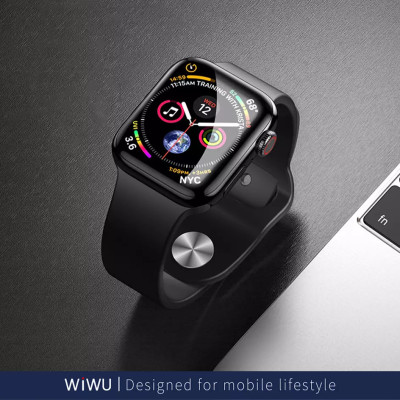 Bộ 2 miếng dán màn hình kính cường lực Full 3D dành cho Apple Watch 45mm hiệu WIWU iVista Chống va đập, vát cạnh 2.5D, hạn chế vân tay - hàng nhập khẩu