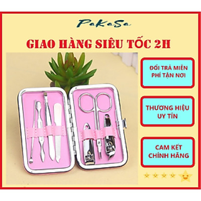 Bộ dụng cụ cắt móng tay làm đẹp 7 món có hộp đựng tiện dụng PaKaSa - Hàng chính hãng (Họa tiết ngẫu nhiên)