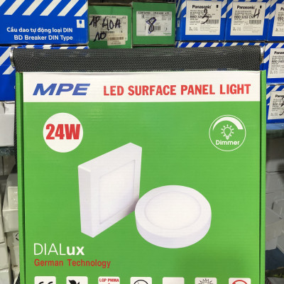 Đèn led panel ốp trần nổi tròn công suất 24W MPE (3 loại ánh sáng trắng-vàng-3 màu)