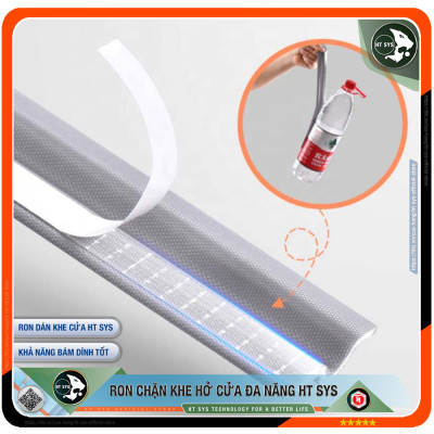 Ron Chặn Khe Cửa HT SYS - Chất Liệu PU Và PE Cải Tiến - Ron Chặn Khe Cửa, Chân Cửa, Khung Cửa - Ngăn Gió Lùa, Cách Âm, Chống Bụi, Ngăn Côn Trùng, Chống Thoát Khí Điều Hòa, Chống Va Đập Cửa - Hàng Chính Hãng
