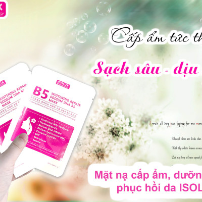 Mặt nạ ISOLUX Whitening repair sodium DNA B5 mask Hàn Quốc 25ml hạn 2027 dưỡng sáng phục hồi cấp ẩm căng bóng