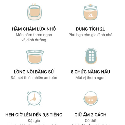 Nồi nấu chậm 2.0L Bear DDG-D20P1 - Hàng Chính Hãng