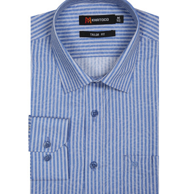 Áo sơ mi nam tay dài form suông Khatoco A1MD538T1-CNSC477-2603-D