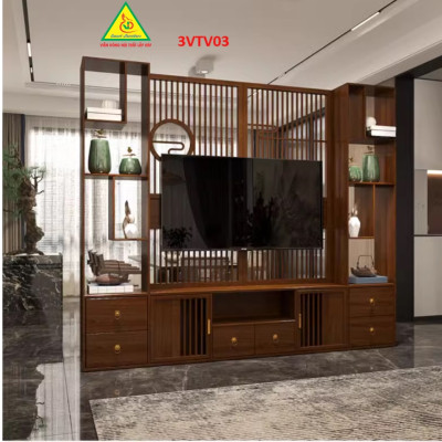 Kệ tivi kiêm vách ngăn phòng khách và nhà bếp 3VTV03 - Nội thất lắp ráp Viễn Đông