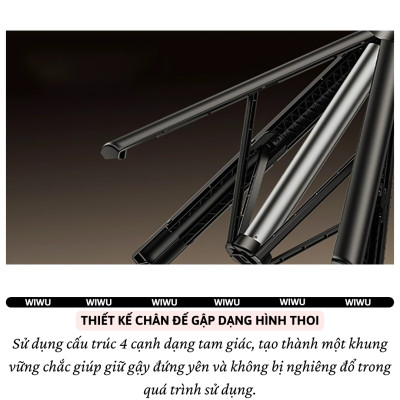 Gậy chụp ảnh selfie tự sướng kiêm tripod 4 chân khung nhôm, đèn Flash trợ sáng hiệu WlWU Wi-SEO12 - Tích hợp remote control bluetooth, Xoay 360 độ, thân nhôm, kéo dài 1,8m, chắc chắn, bền bỉ, gập gọn, pin sạc type C cho iPhone Oppo Samsung- Hàng nhập khẩu