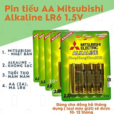 Pin Tiểu AA (2A) Mitsubishi LR6 1.5V Alkaline XỊN – Bảo Vệ Máy Đồng Hồ Treo Tường – Tuổi Thọ Lên Đến 5 Năm