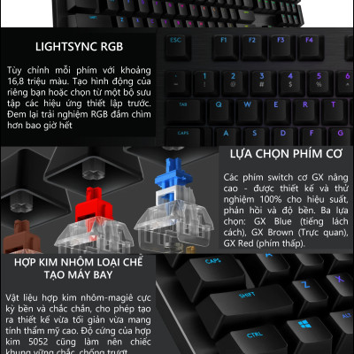 Bàn phím game cơ học Logitech G512 - Hàng chính hãng