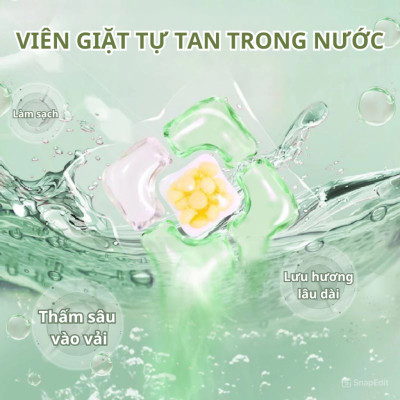 Hộp 140 Viên Giặt 5in1 Hương Hoa Dịu Nhẹ Khử Khuẩn 99%, Viên Giặt Xả Thơm Làm Mềm Quần Áo