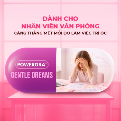 Viên uống cải thiện tình trạng mất ngủ và ngủ kém Powergra Gentle Dreams - Hộp 60 viên