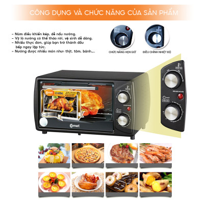 Lò nướng điện Comet CM6510 10L – Công suất 1000W, đa chức năng, nhỏ gọn, hàng chính hãng