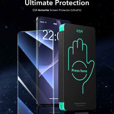 Bộ 2 Kính Cường Lực Kèm Khung Dán ESR Armorite Screen Protector (UltraFit) Cho Samsung Galaxy S25 Ultra, Nhận Vân Tay Tốt_ Hàng Chính Hãng