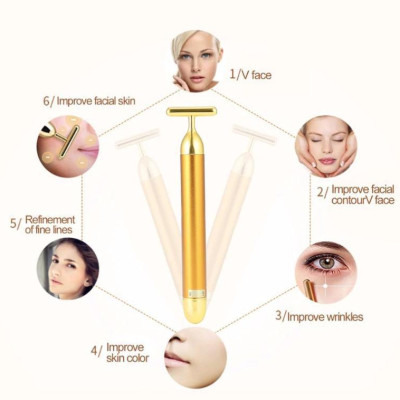 Máy massage mặt 4 đầu nâng cơ, săn chắc da mặt giảm nếp nhăn, giảm bọng mắt, chống thâm quầng (Hàng Chính Hãng)