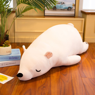 Gấu Bông Gấu Bắc Cực Ice Bear Nằm Dễ Thương Mềm Mịn Mẫu Mới (35cm--->65cm) Gối Ôm Gấu Bắc Cực Nằm Hàng Cao Cấp Vải Miniso 4 Chiều Co Giãn Êm Ái