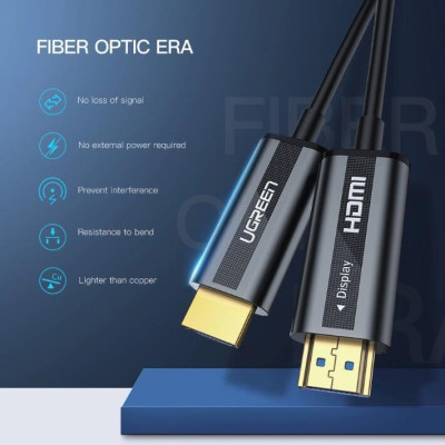 Ugreen UG50219HD132TK 50M màu Đen Cáp tín hiệu HDMI chuẩn 2.0 sợi quang cao cấp - HÀNG CHÍNH HÃNG