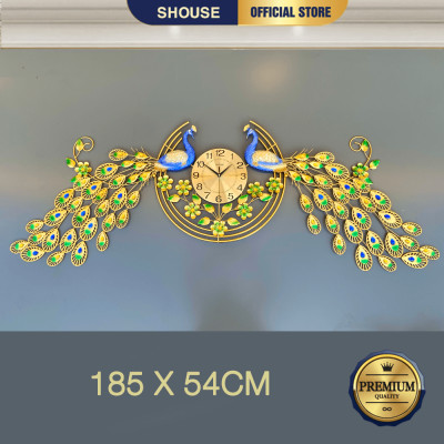 Đồng Hồ Treo Tường Con Chim Công Khổng Tước Kim Trôi A808 Nghệ Thuật Cao Cấp Shouse hiện đại quà tặng tân gia nhà mới