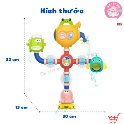 Đồ Chơi Sơ Sinh - Đồ chơi Nhà Tắm HUANGER Water Toys HE8070 - Robot Động Vật Biển Phun Nước Cho Bé Từ 18 Tháng Tuổi
