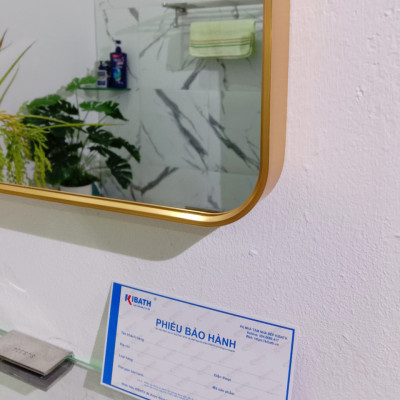Gương Soi Kibath Chữ Nhật Bo 4 Góc Khung Viền Nhôm Sơn Tĩnh Điện, KB-138