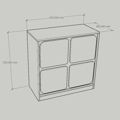 [Happy Home Furniture] SWEETY, Tủ lưu trữ 4 cánh mở, 82cm x 40cm x 82cm ( DxRxC), TCM_061