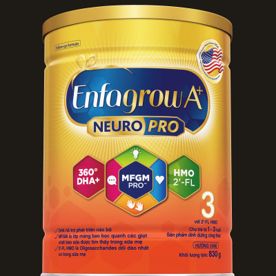 Sữa bột Enfagrow A+ NeuroPro 3 với 2’-FL HMO cho trẻ từ 1 – 3 tuổi – 830g