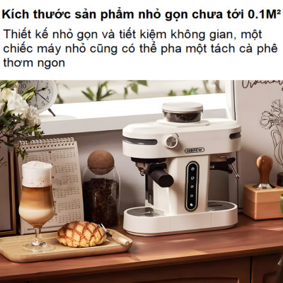 Máy pha cà phê bán tự động 3 trong 1 Espresso, Cappuccino, Latte. Kết hợp máy xay cà phê 15 chế độ. Thương hiệu Mỹ cao cấp HiBREW. HÀNG CHÍNH HÃNG